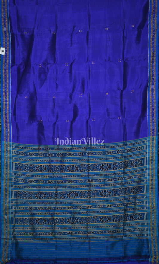 Royal Blue Buti Design Odisha Ikat Khandua Silk Saree