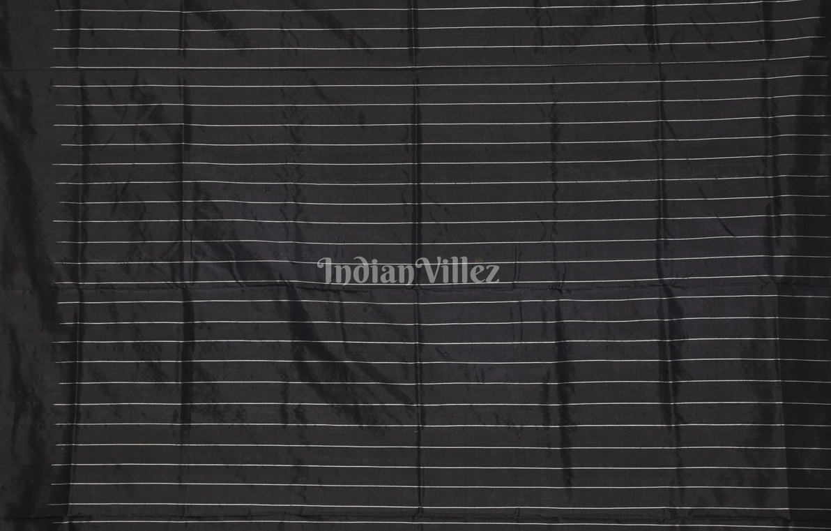 Exclusive Black Tribal Theme Odisha Ikat Contemporary Designer Silk Saree 