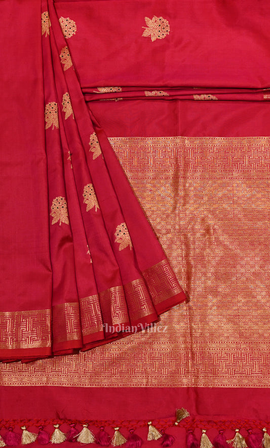 Exclusive Bridal Red Pure Katan Silk Banarasi Saree 