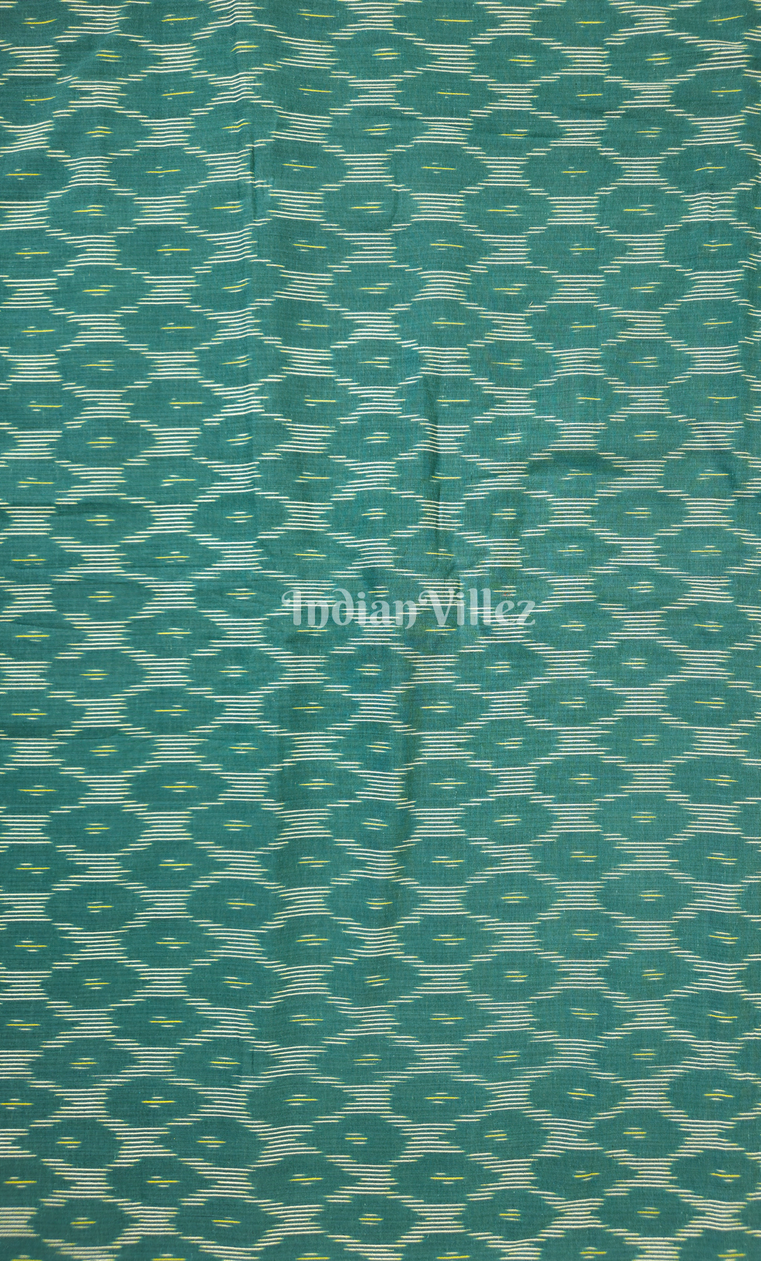 Peaock Green Pochampally Ikat Cotton Fabric 