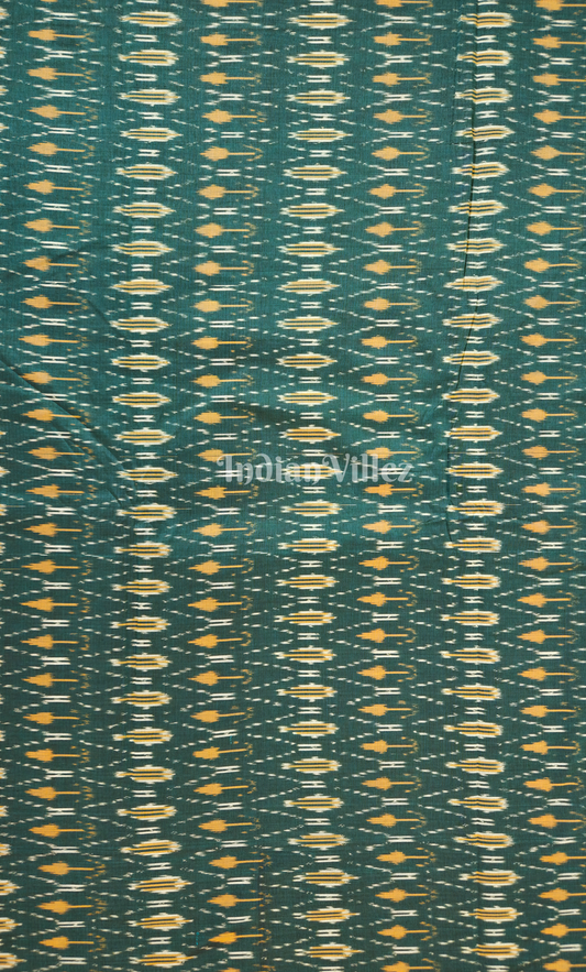 Bottle Green Pochampally Ikat Cotton Fabric 