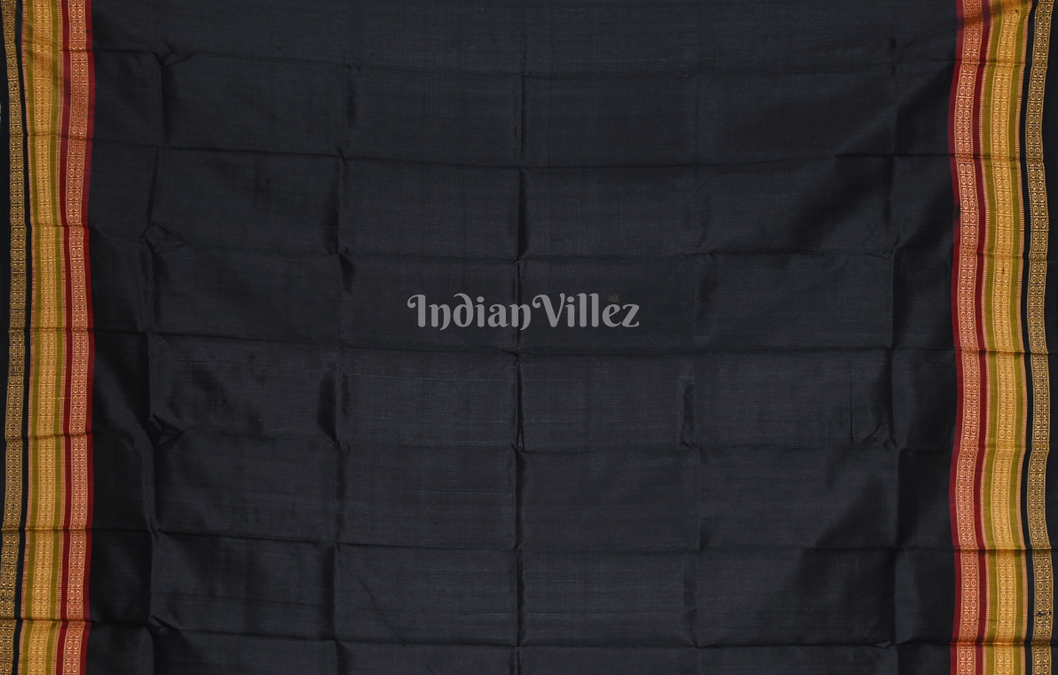 Black Kathiphera Odisha Ikat Khandua Silk Saree 