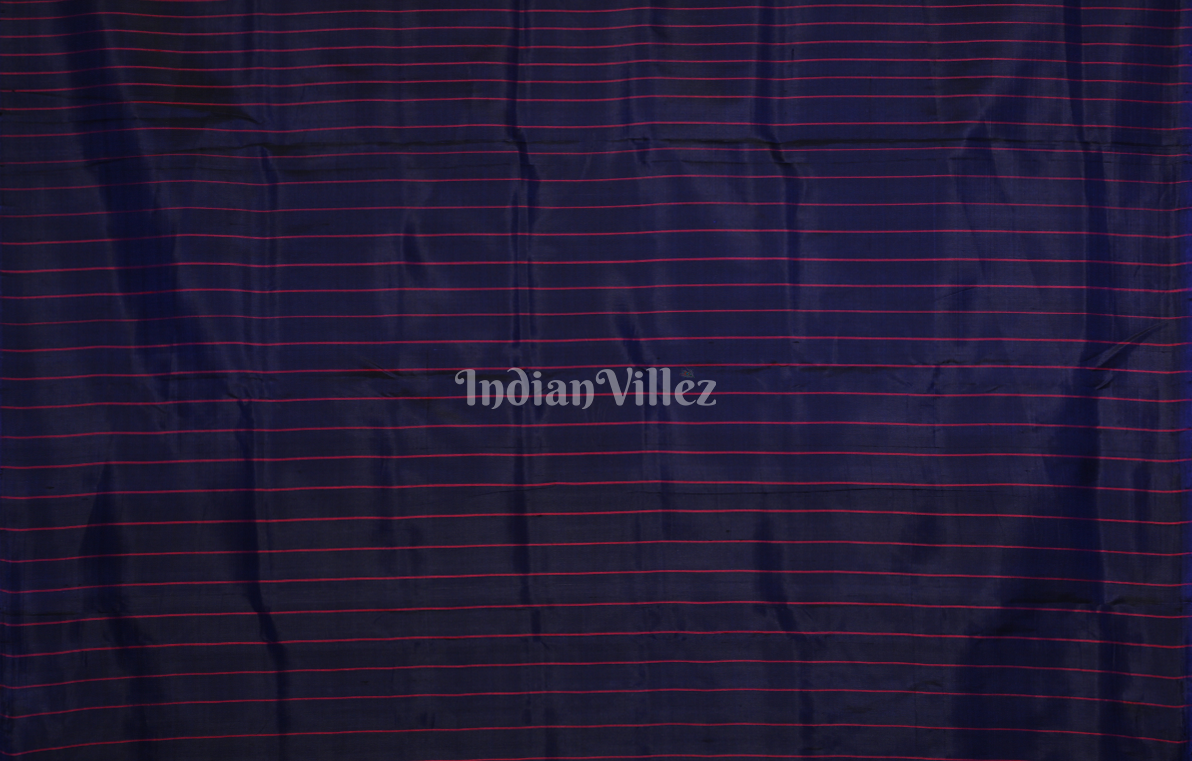 Navy Blue Butetrfly Theme Odisha Ikat Contemporary Designer Silk Saree 