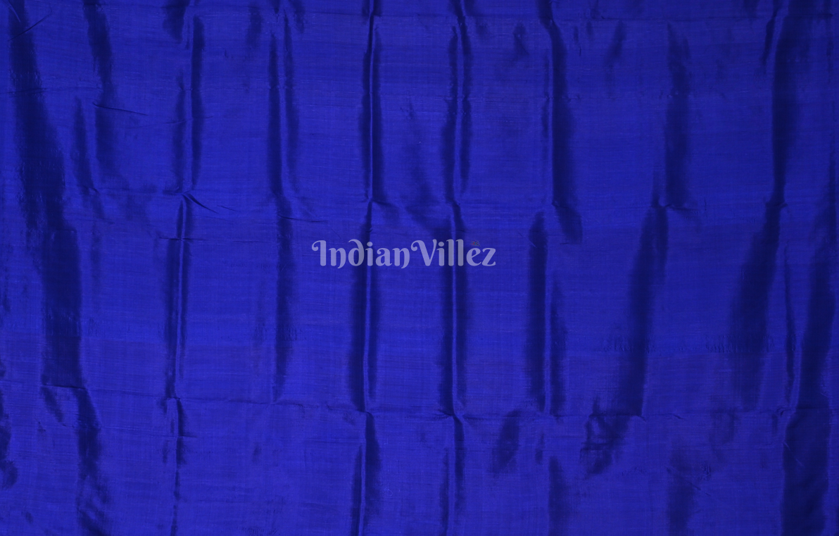 Blue Pasapali Scot Contemporary Designer Silk Saree with Elephant Anchal 