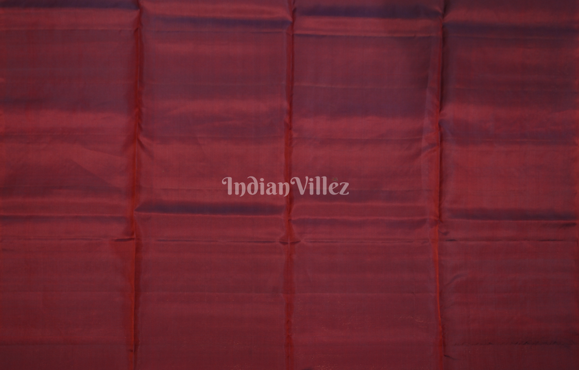 Purple Wine Leaves Design Pure Kanjivaram Soft Silk Saree 