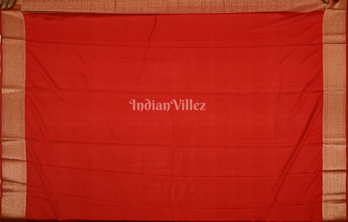 Purple Red Checks Pure Crepe Kanjivaram Silk Saree