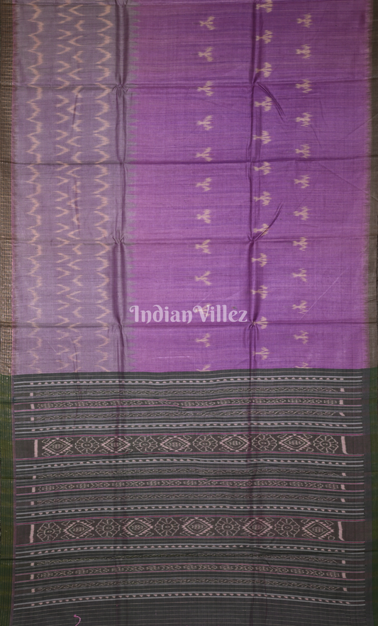 purple Black Tribal Theme Fine Gopalpur Tussar Silk Saree 
