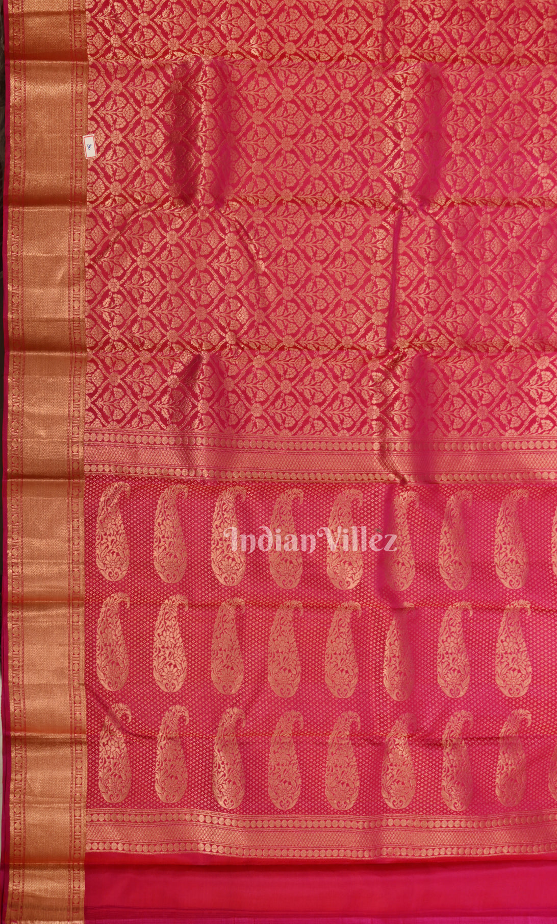 Latest Rani Pink Motifs Brocade Pure Kanjivaram Silk Saree 