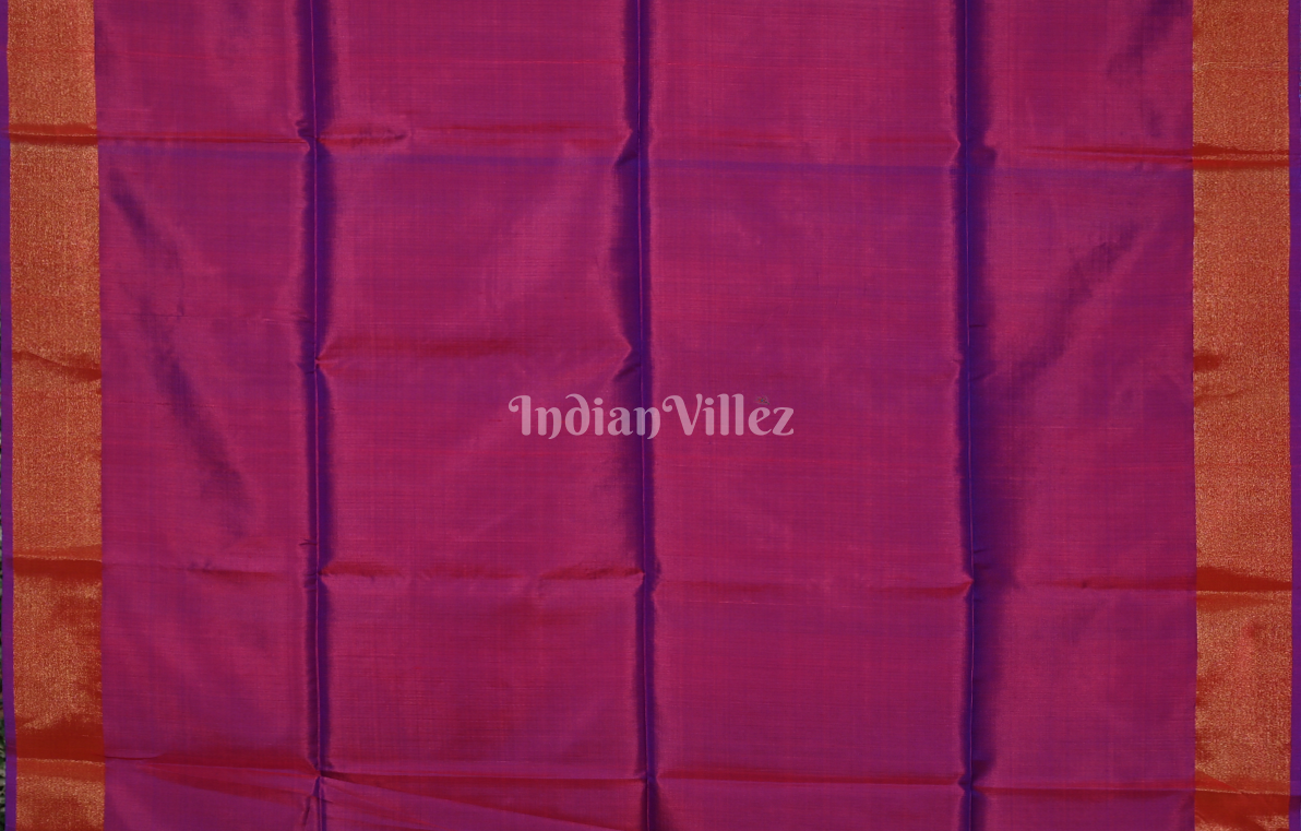 Royal Blue Maroon Pure Bishnupuri Silk Saree with Budha Tissue Anchal