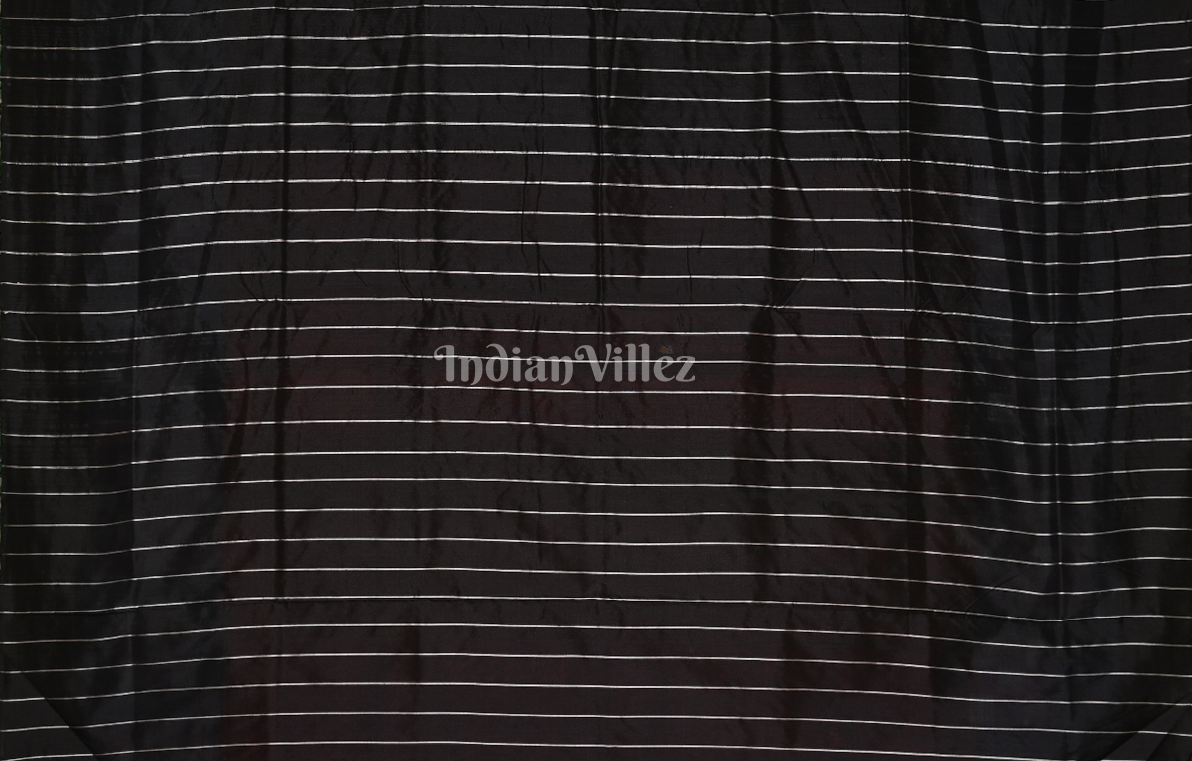 Red Black Double Pasapali Border Odisha Ikat Sambalpuri Silk Saree