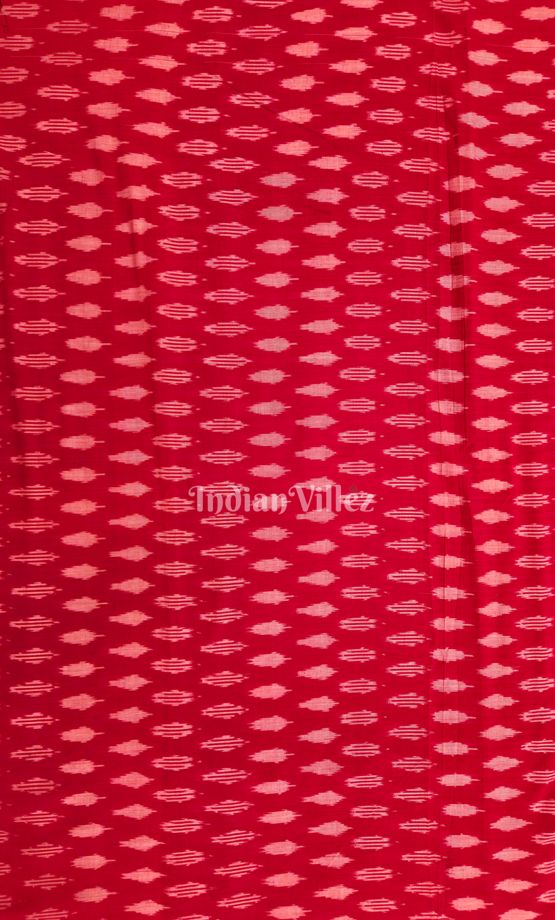 Red Pochampally Ikat Cotton Fabric 