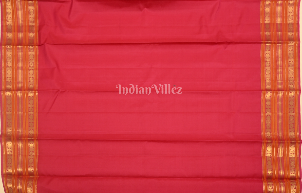 Black Golden Checks Pure Brocade  Kanjivaram Silk Saree