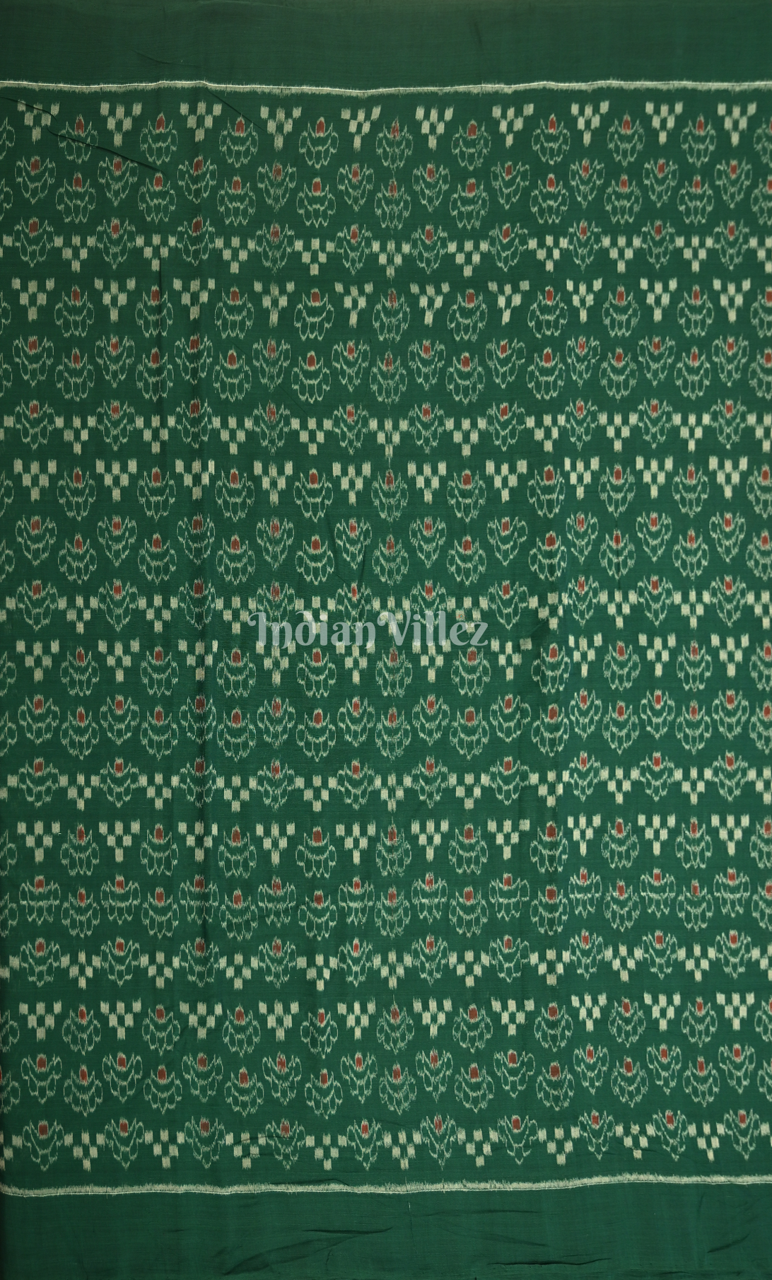Green Pasapali Odisha Ikat sambalpuri Cotton Fabric 
