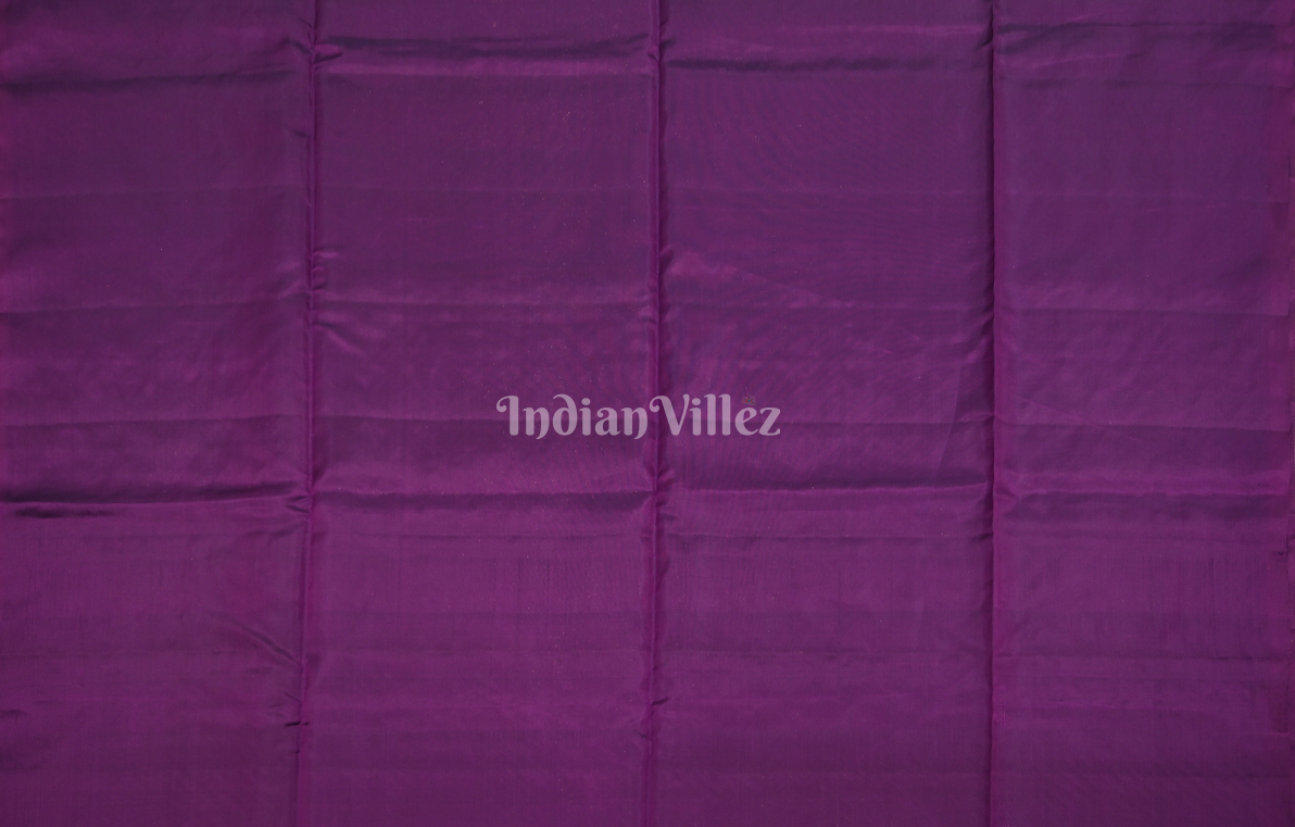 Purple Golden Floral Pure Kanjivaram Soft Silk Saree