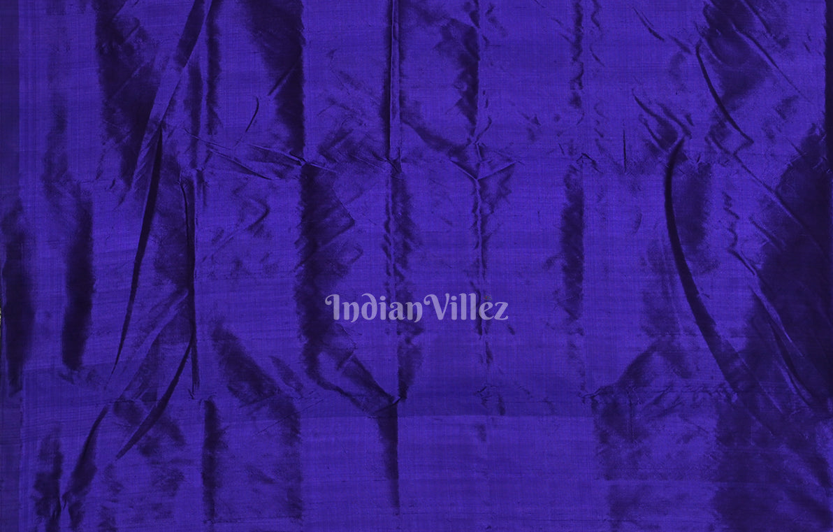 Red Blue Elephant Motif Odisha Ikat Contemporary Designer Silk Saree 