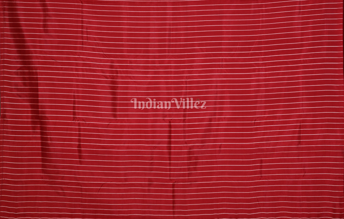 Peach Red Nabakothi Odisha Ikat Contemporary Designer Silk Saree 