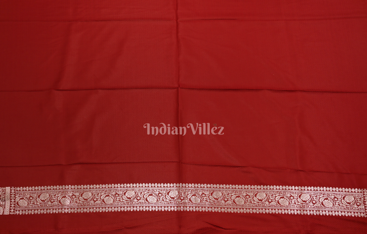 Maroon Sona Roopa Boota Pure Mashru Satin Silk Banarasi Saree 