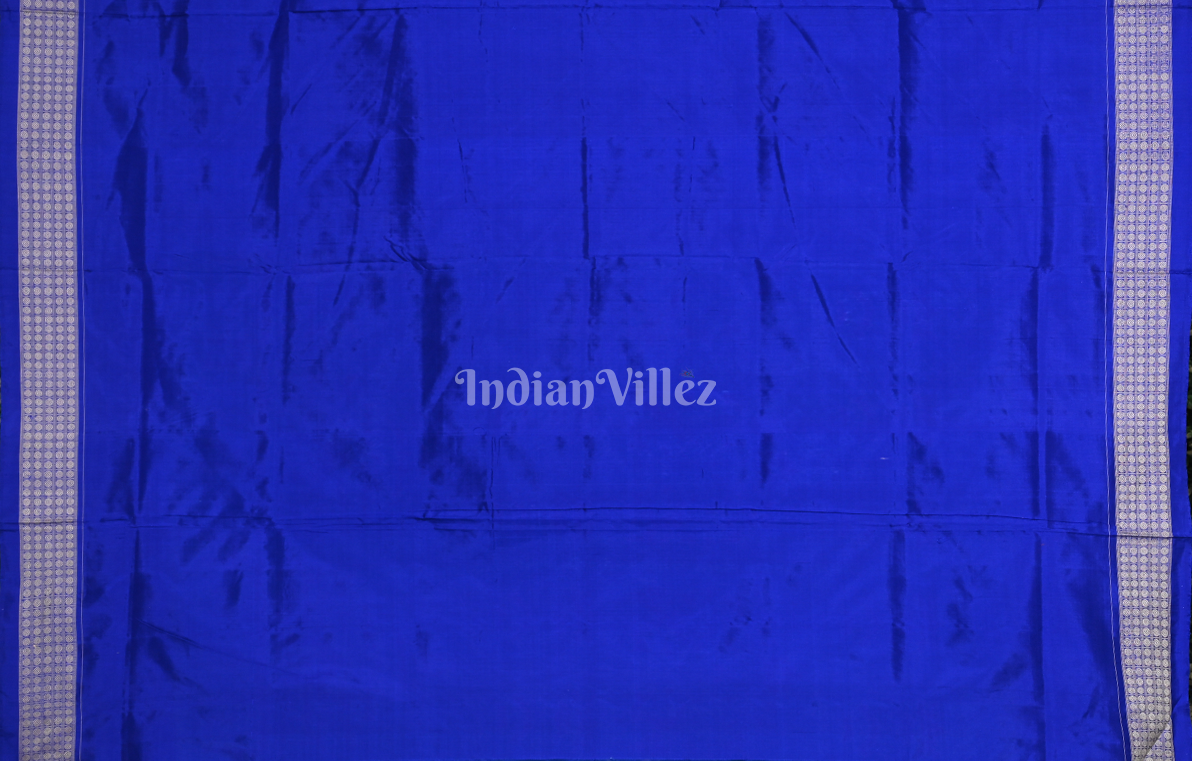 Sea Green Blue Konark Temple Theme Odisha Ikat Sambalpuri Silk Saree