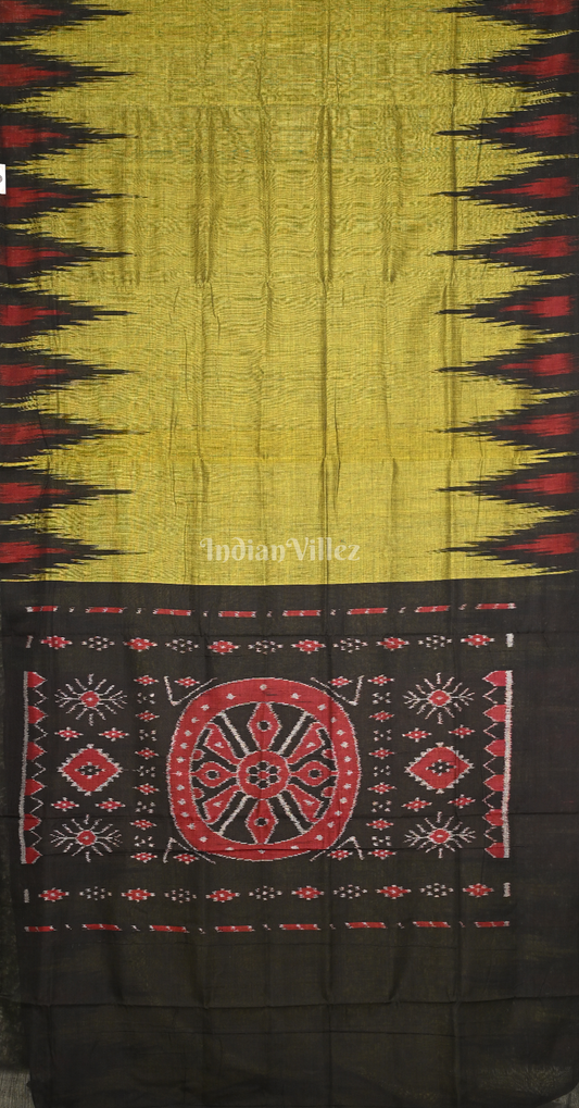 Mehendi Green Black Kargil Kumbha Maniabandha Cotton Saree