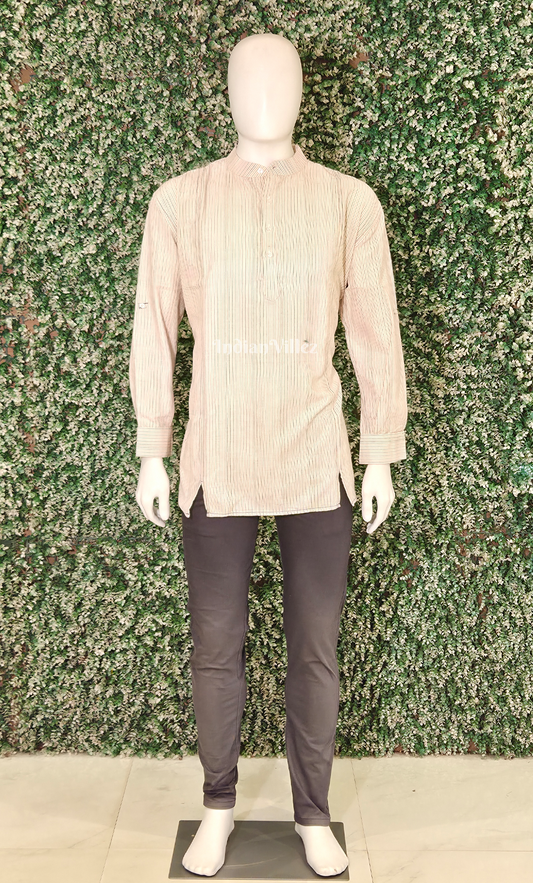  Off White Kotpad Odisha Ikat Cotton Kurta for Men