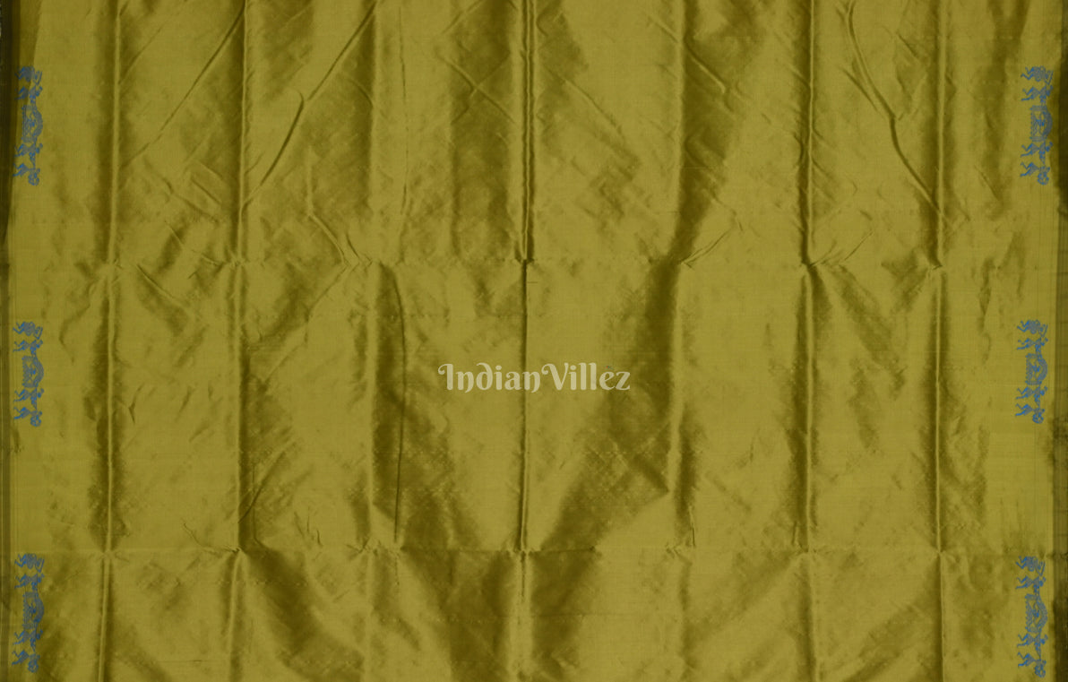 Maroon Green Tribal Doli Sawari Odisha Ikat Bomkai Sambalpuri Silk Saree