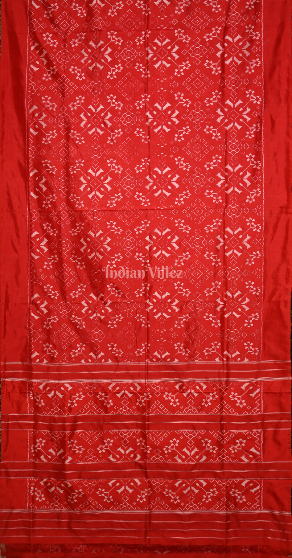 Red Pochampally Ikat Silk Saree 