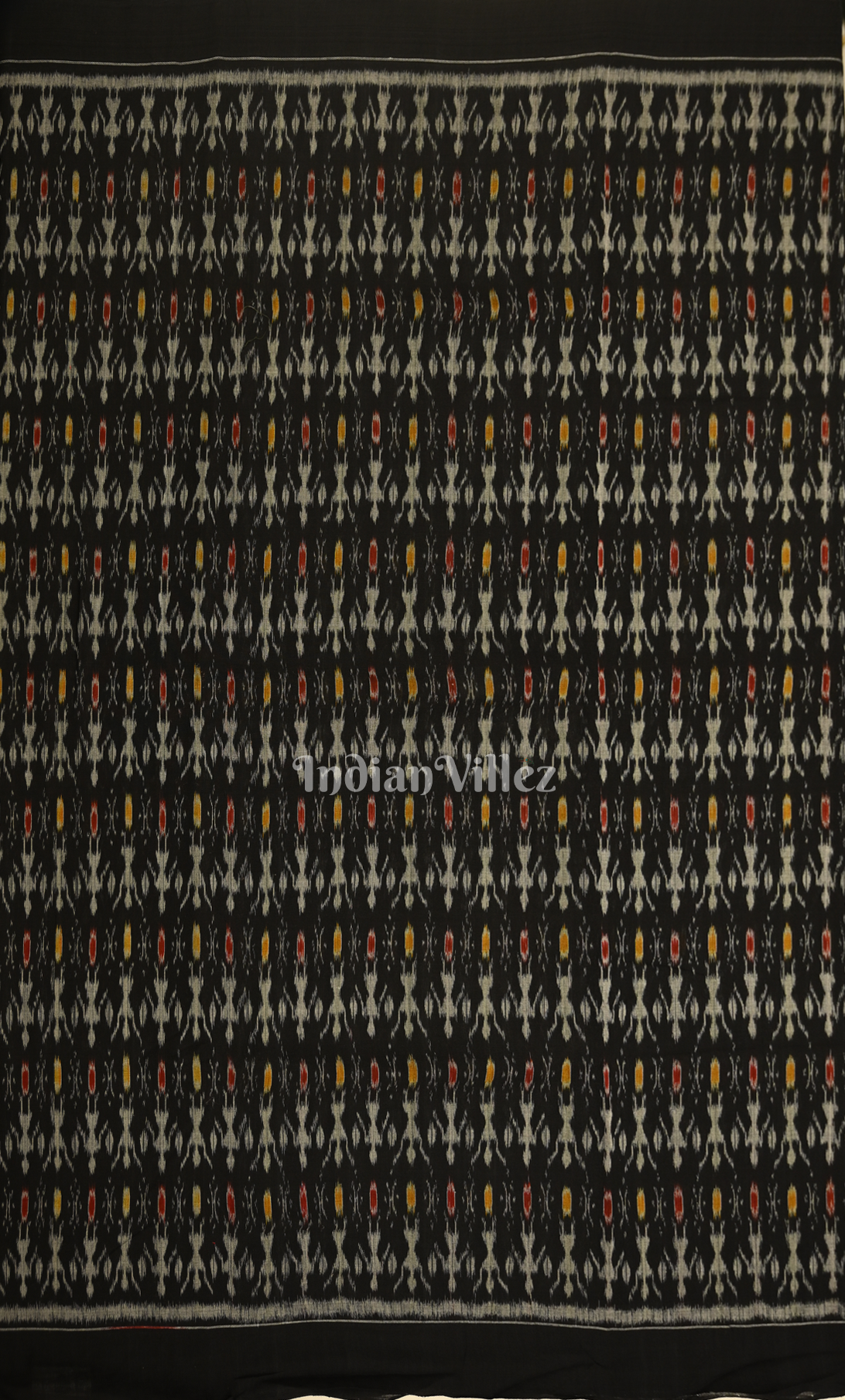 Black Tribal Theme Odisha Ikat Sambalpuri Cotton Fabric 