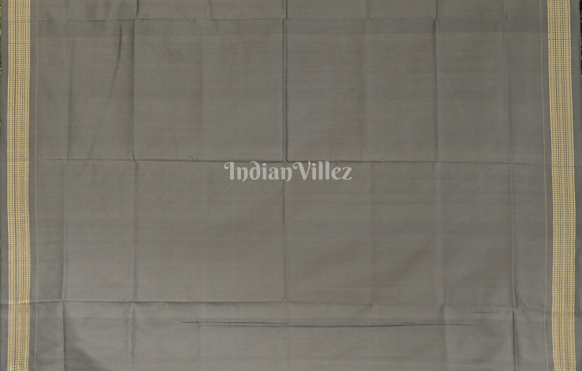 Exclusive Coffee Grey Laxmi Pada Odisha Ikat Sambalpuri Silk Saree 