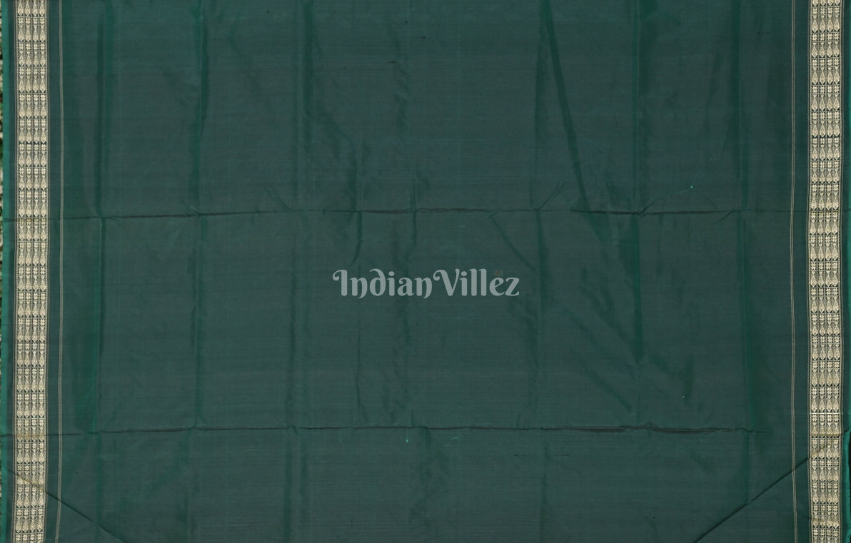 Red Green Nabakothi Odisha Ikat Sambalpuri Silk Saree 