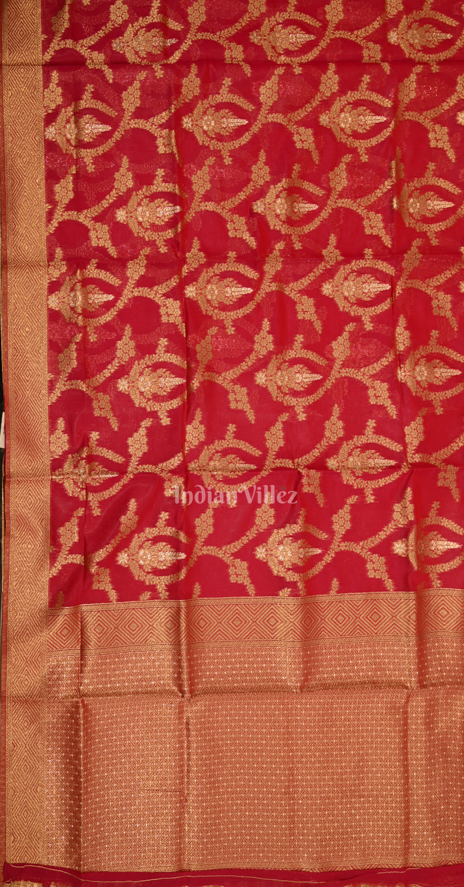  Rani Pink Dual Tone Weaving Organza Saree With Blouse Piece