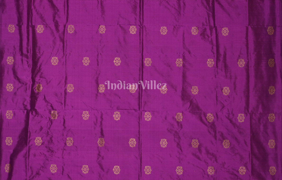 Exclusive Orange Purple Konark Temple Odisha Ikat Bomkai Sambalpuri Silk Saree 