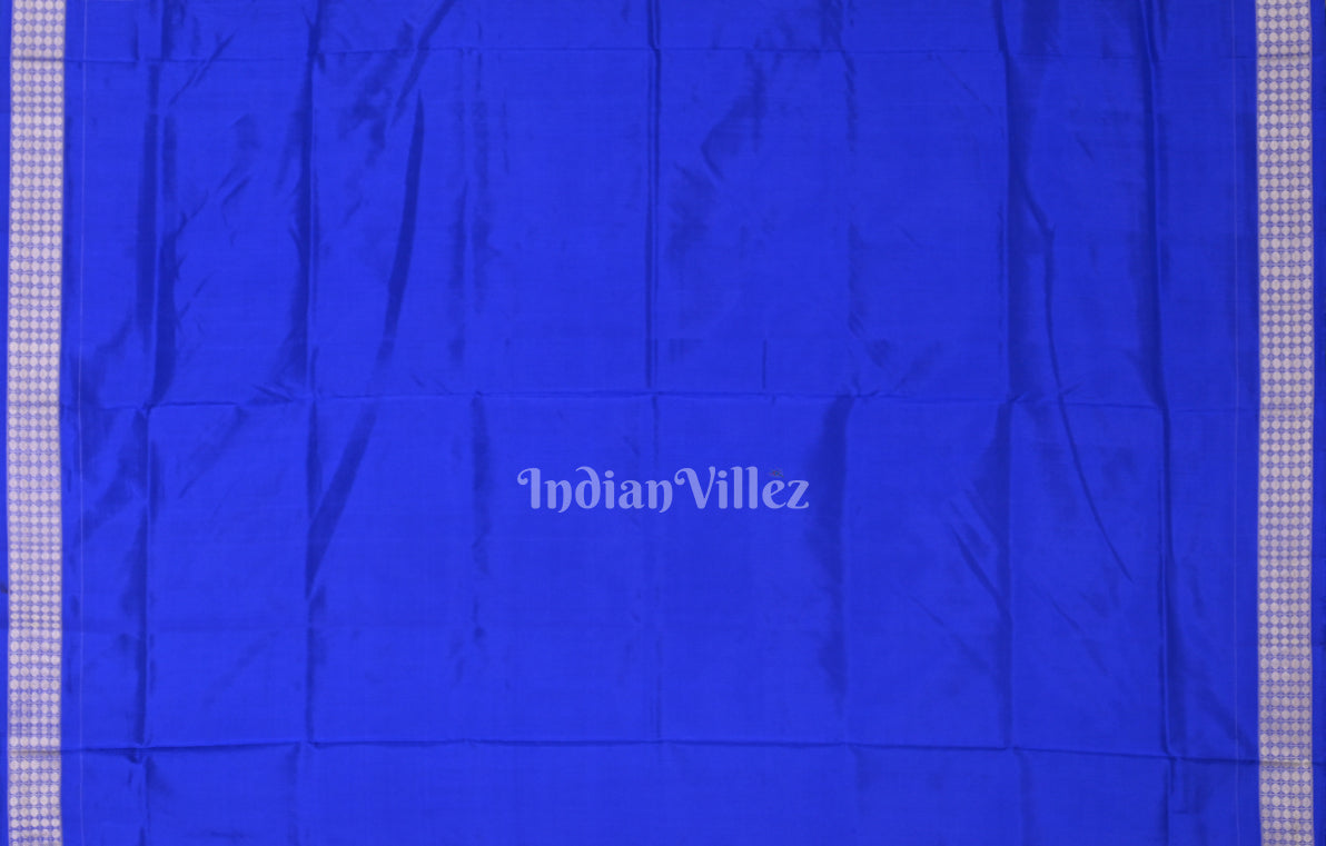 Royal Blue Jhoti Theme Odisha Ikat Sambalpuri Silk Saree 