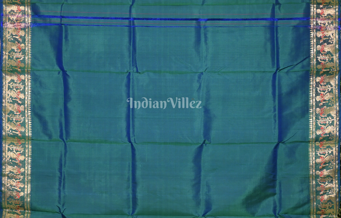 Peacock Green Handwoven Baluchari Silk Saree 
