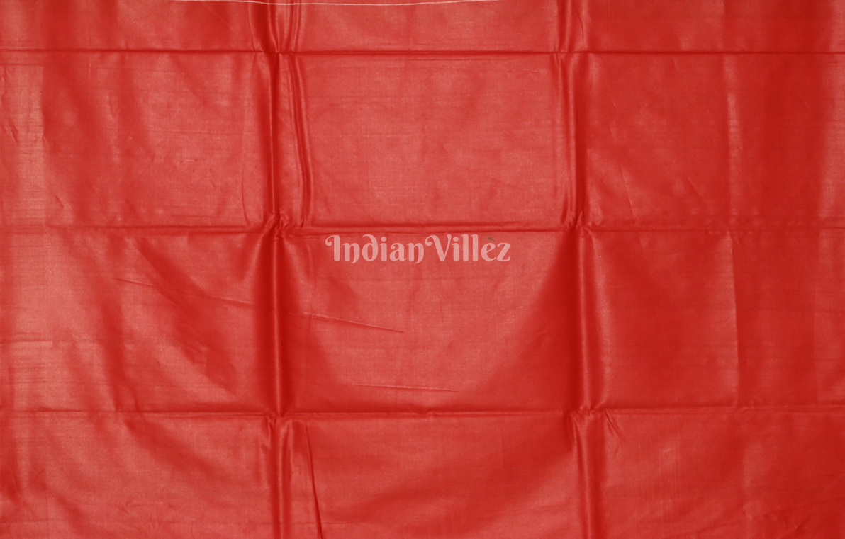 Beige Gopalpur Tussar Silk Saree with Red Temple Border & Anchal 