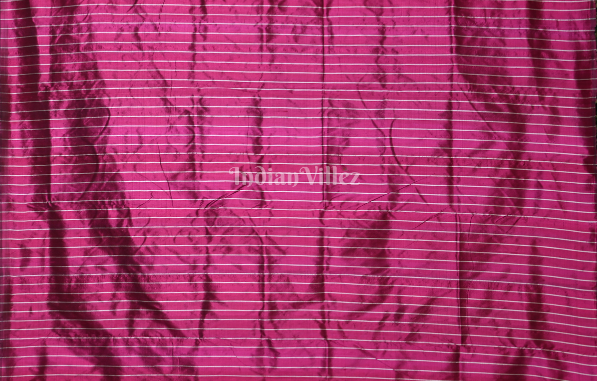 Blue Magenta Pink Odisha Ikat Contemporary Designer Silk Saree with Elephant Anchal