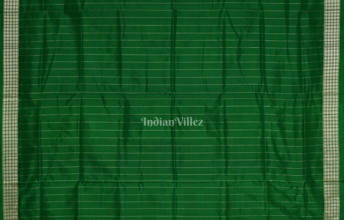 Black Green Ashwini Odisha Ikat Sambalpuri Silk Saree 