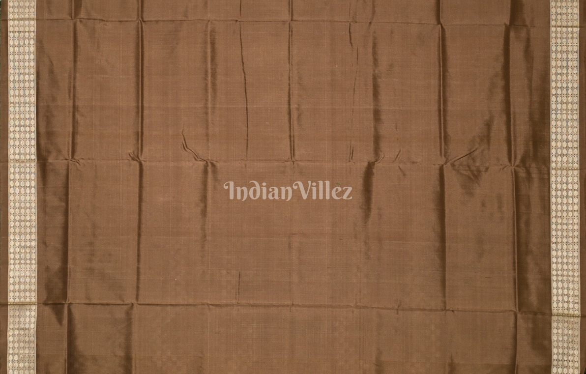 Black Brown Tribal Theme Odisha Ikat Sambalpuri Silk Saree