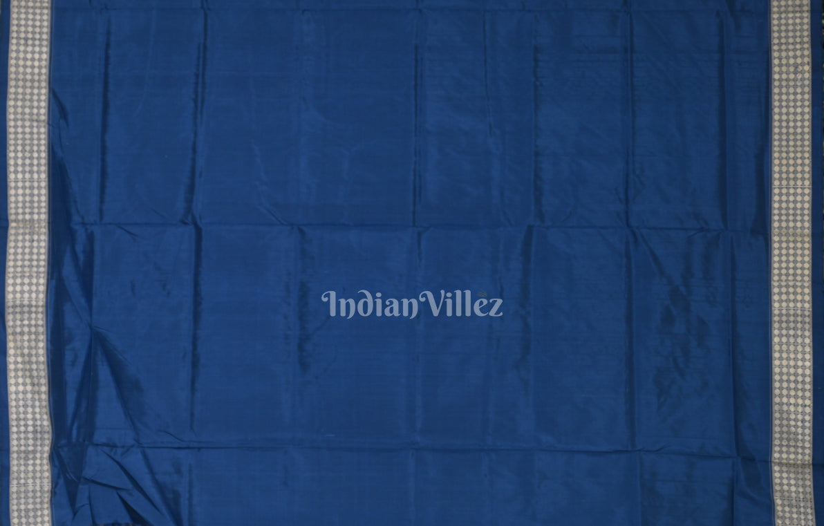 Blue Jhoti Theme Odisha Ikat Sambalpuri Silk Saree