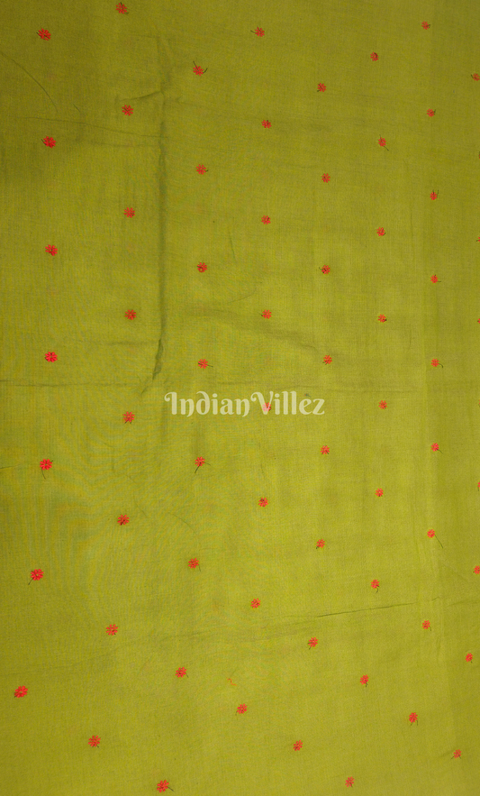 Mehendi Green Buti Motif Odisha Ikat Cotton Fabric