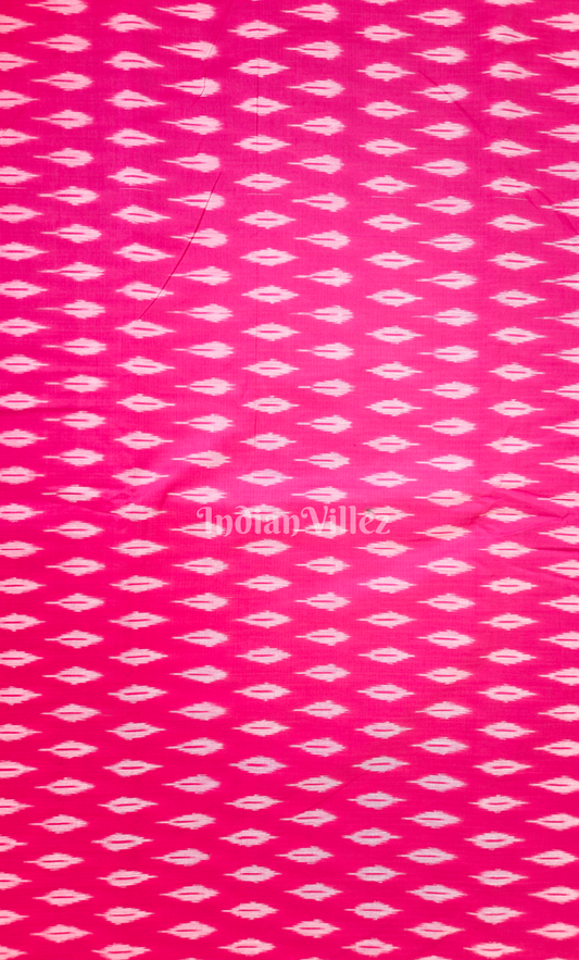 Rani Pink Pochampally Ikat Cotton Fabric