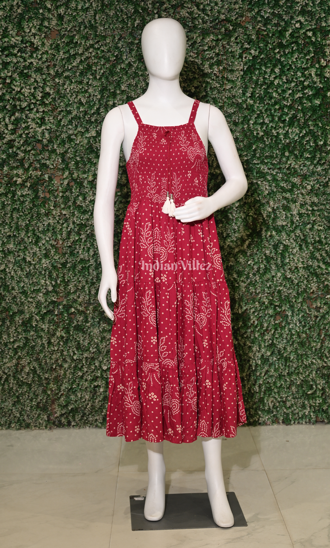 Red with Multicolor Floral Printed Shrug Gown