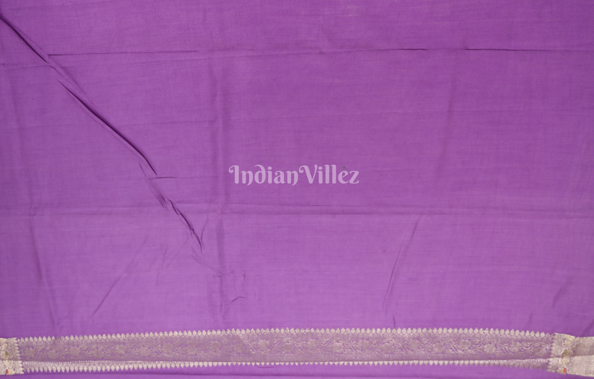 Purple Pure Chiniya Silk Banarasi Saree