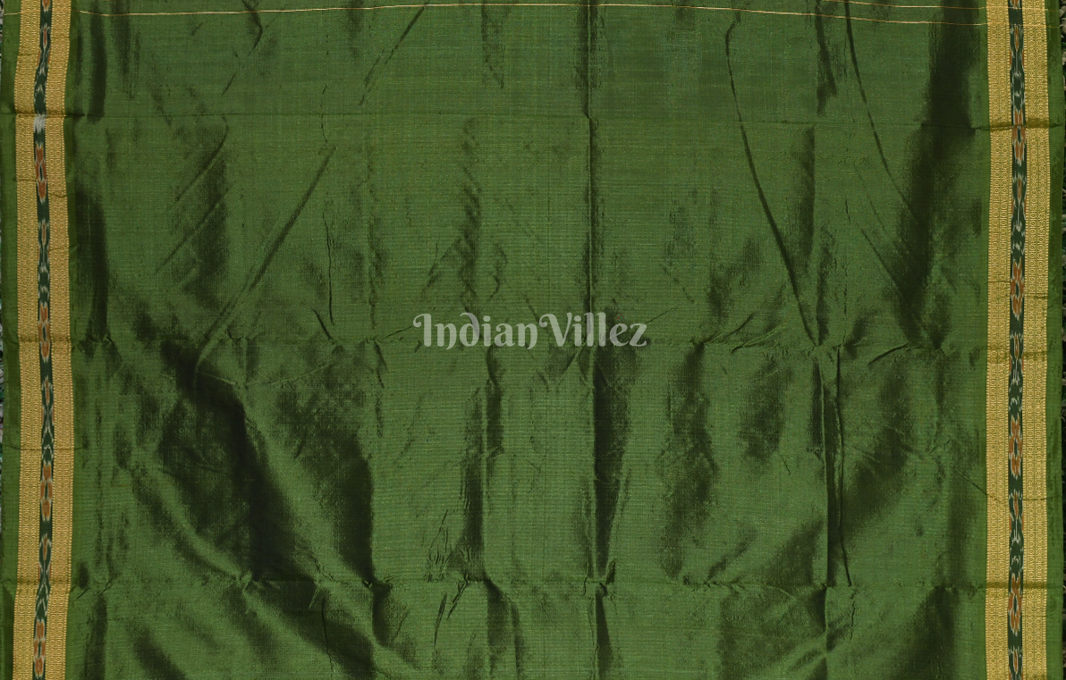 Black Green Buti Design Odisha Ikat Khandua Silk Saree