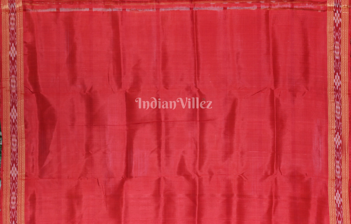 White Red Nabakothi Odisha Ikat Khandua Silk Saree