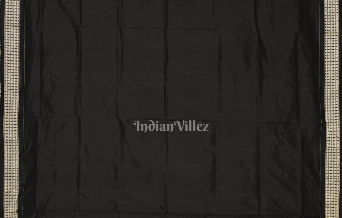 Elegant Black Tribal Theme Odisha Ikat Sambalpuri Silk Saree