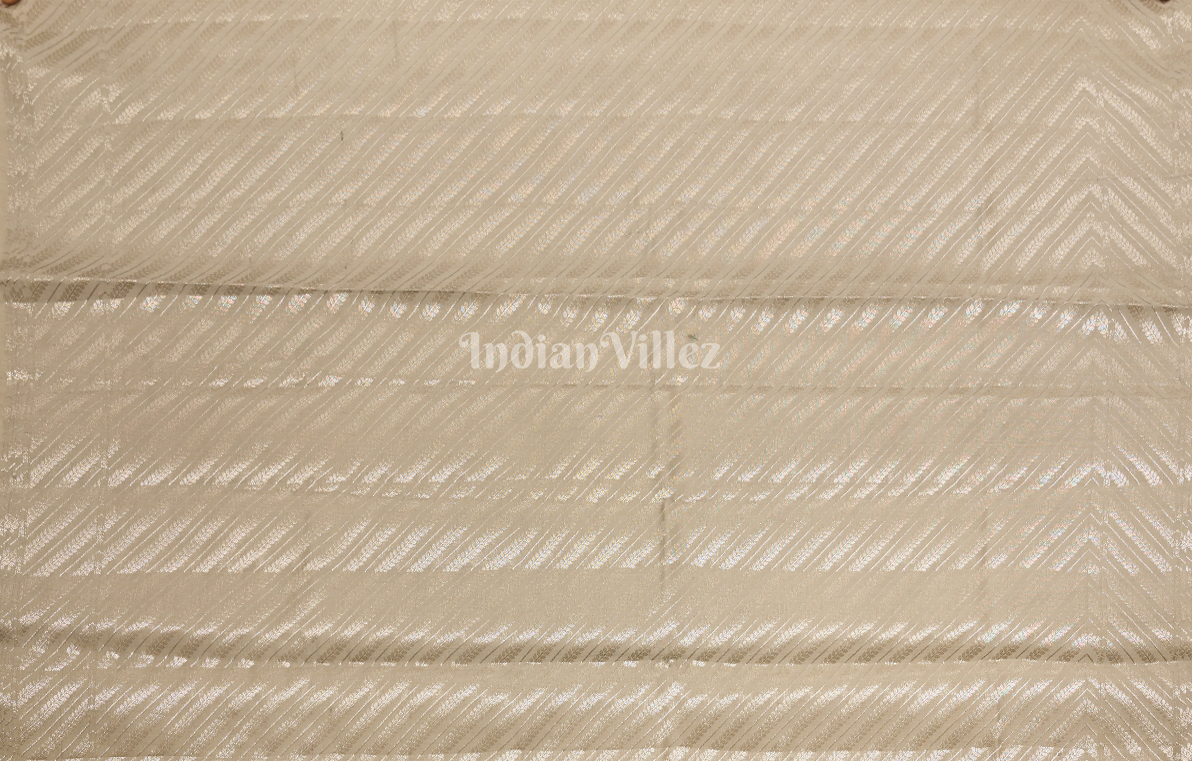 Grey Pure Chiniya Silk Banarasi Saree with Meenakari Weaving