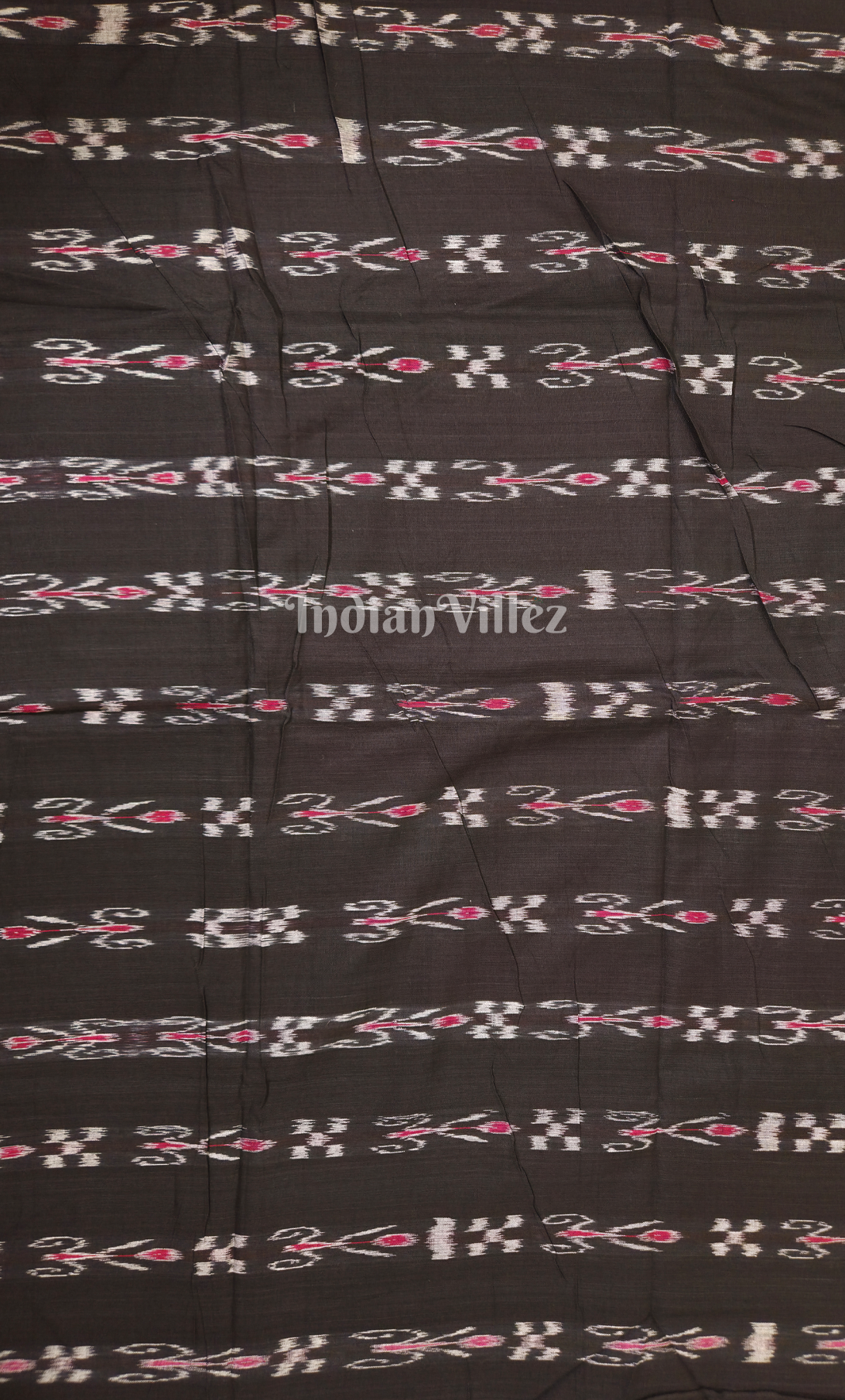 Black Pink Mayur Chandrika Odisha Ikat Sambalpuri Cotton Fabric