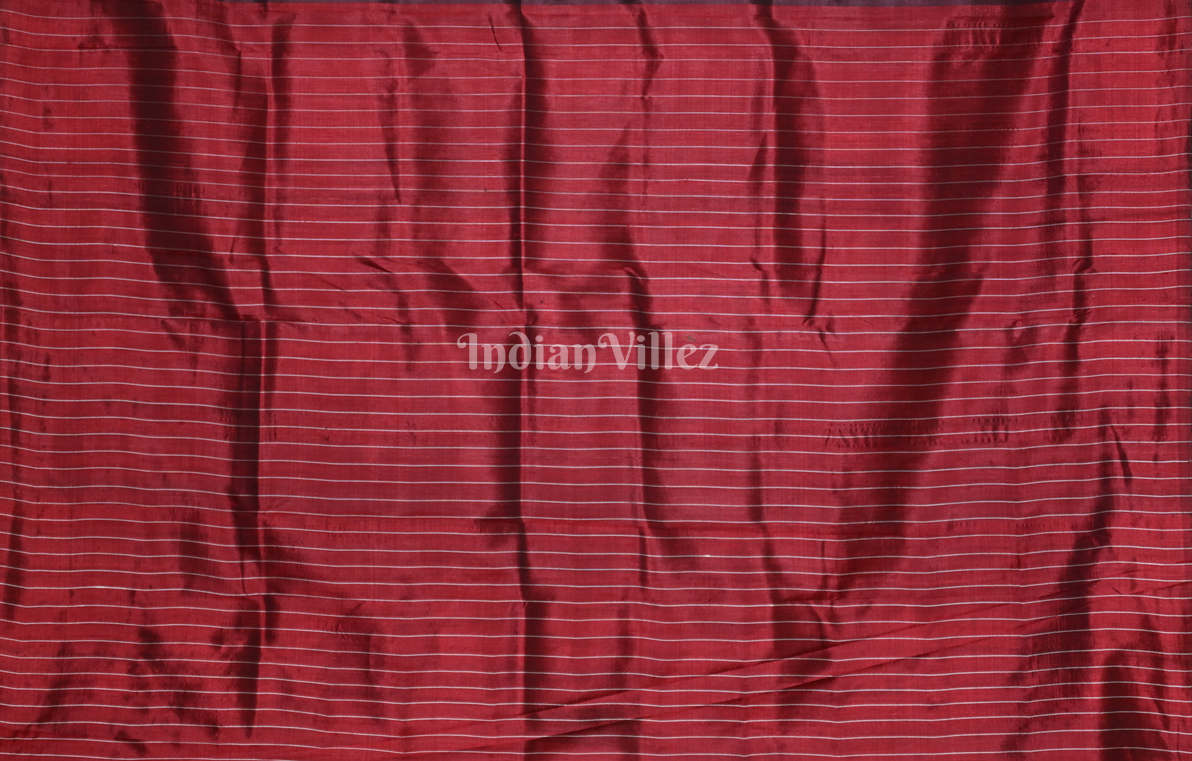 Coffee Maroon Odia Barnamala Odisha Ikat Contemporary Designer Silk Saree 