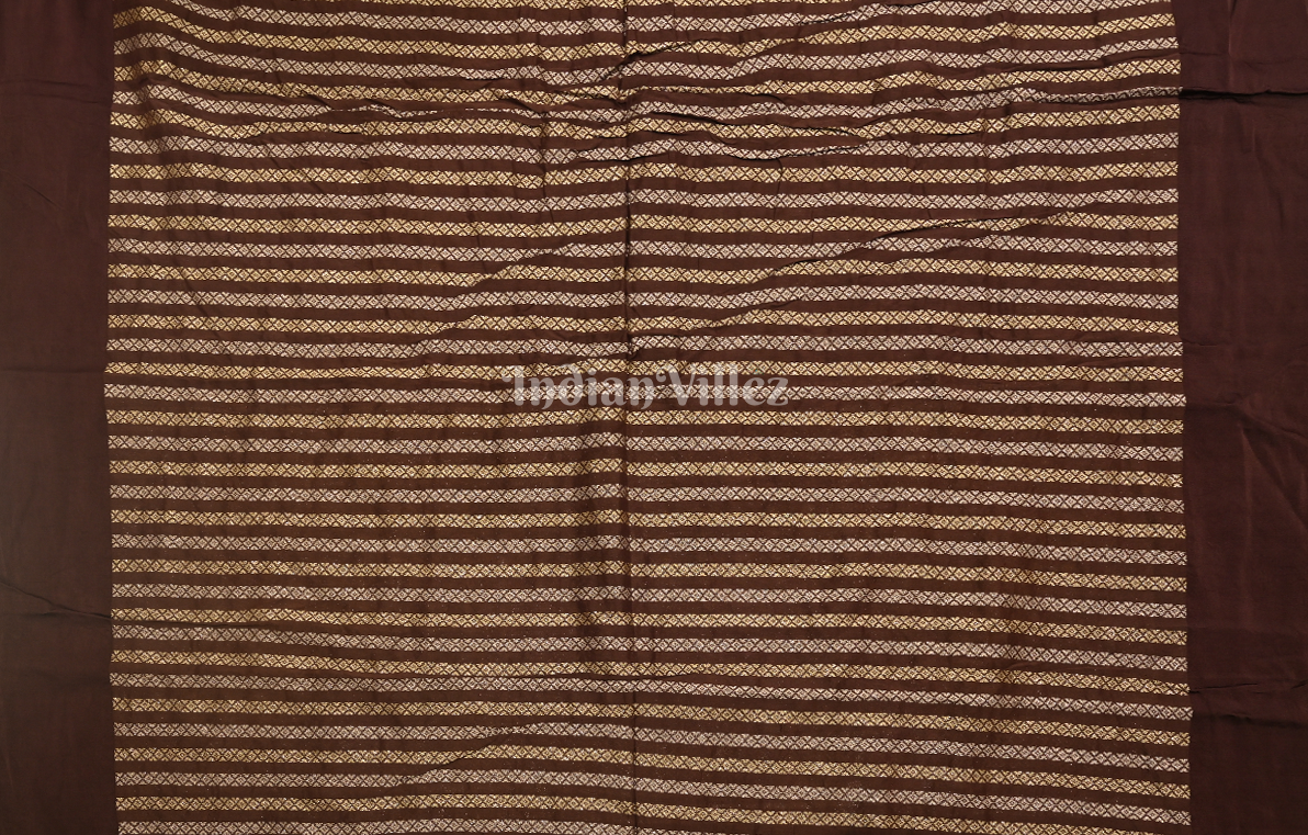 Coffee Bandhej Ghatchola Gaji Silk Saree with Zari Work