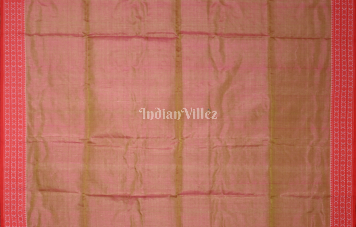 Rose Pink Buti Design Tussar Silk Jamdani Saree